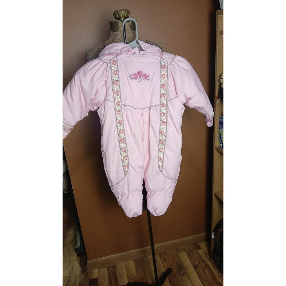 London Fog Baby Girls Pink Floral Bunting Snowsuit 9-12M L26332